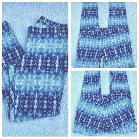 VTG H&M ❄️ Print Side Zip Ankle Crop Slacks Pants - Picture 2 of 15